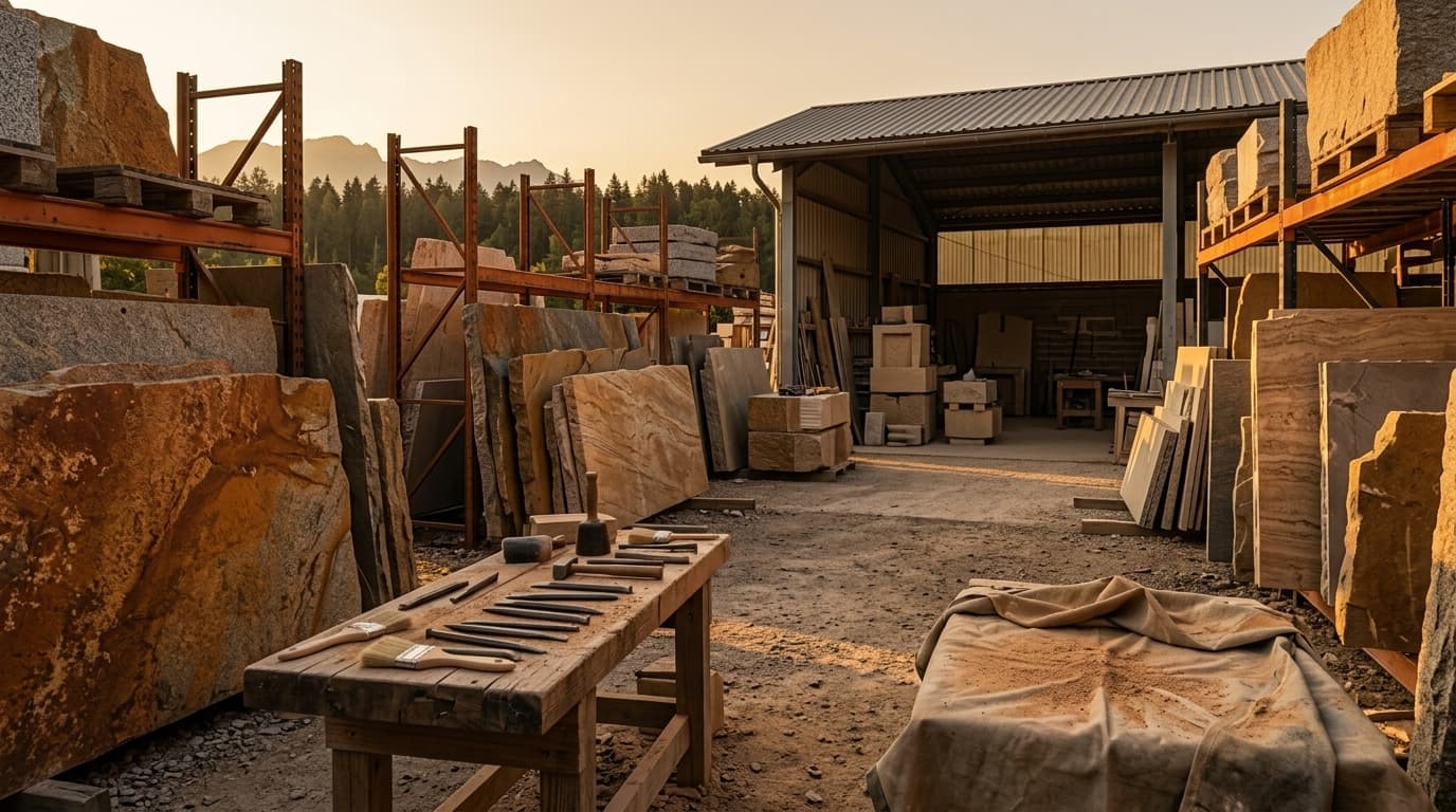 Werkstatt und Steinlager der Steinzirkel GmbH